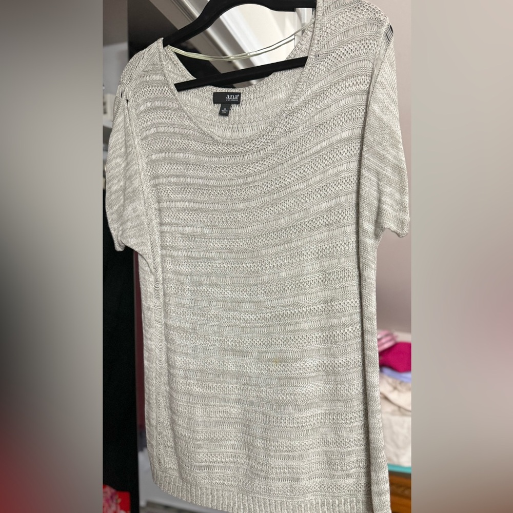 a.n.a Open Knit Cream Sweater Top